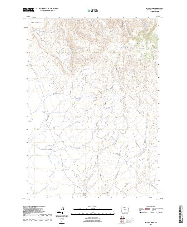 US Topo 7.5-minute map for McCain Creek OR