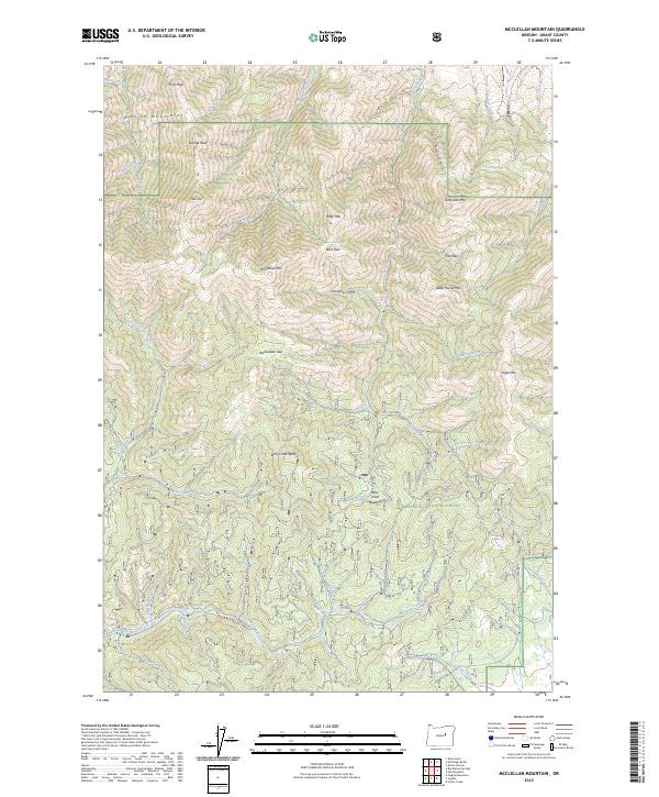 US Topo 7.5-minute map for McClellan Mountain OR