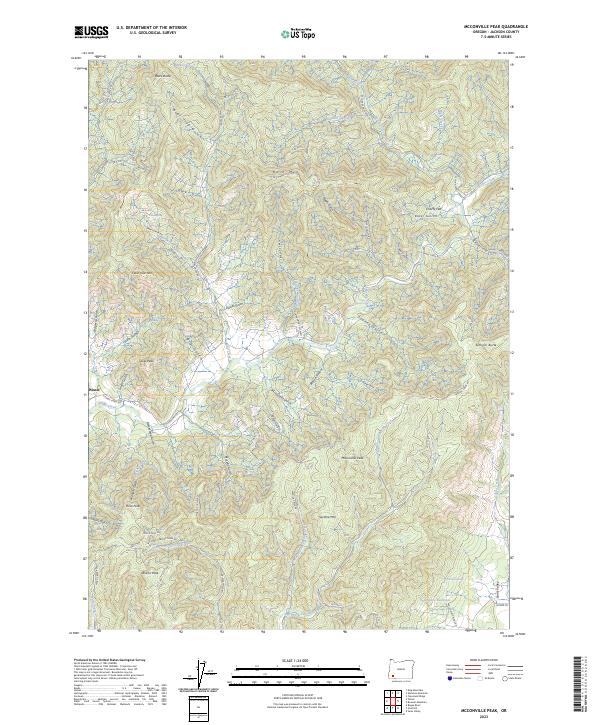 US Topo 7.5-minute map for McConville Peak OR