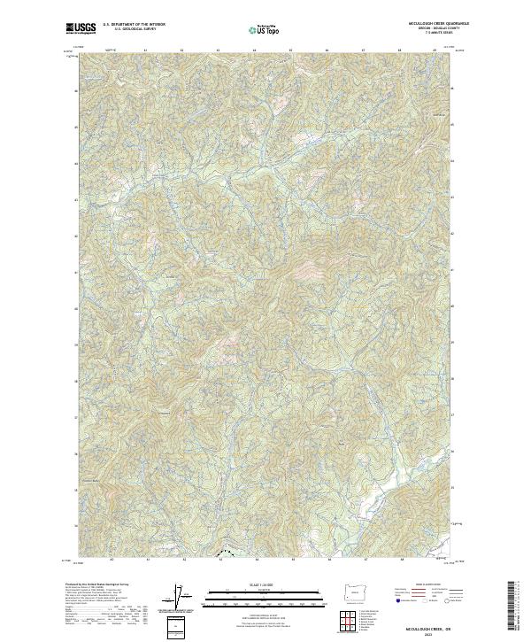US Topo 7.5-minute map for McCullough Creek OR