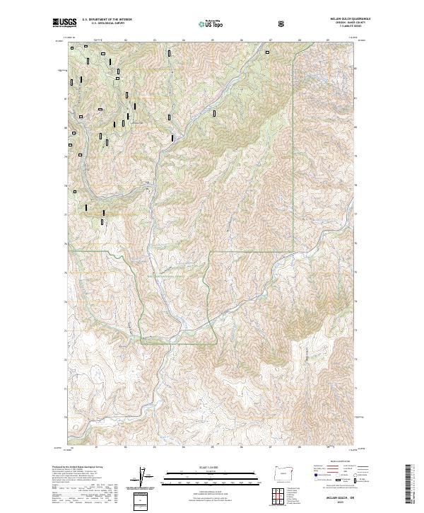 US Topo 7.5-minute map for McLain Gulch OR