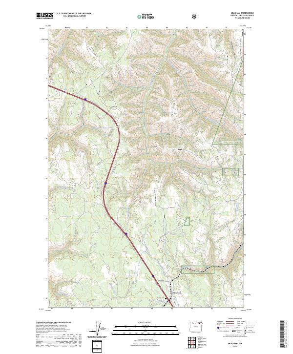 US Topo 7.5-minute map for Meacham OR