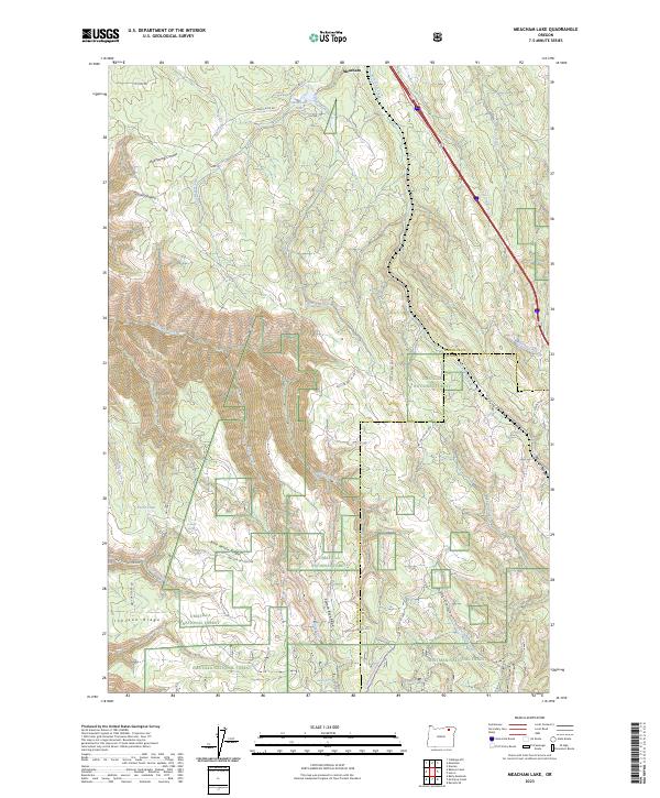 US Topo 7.5-minute map for Meacham Lake OR