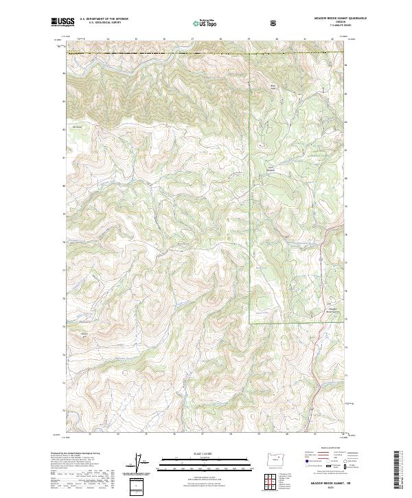 US Topo 7.5-minute map for Meadow Brook Summit OR
