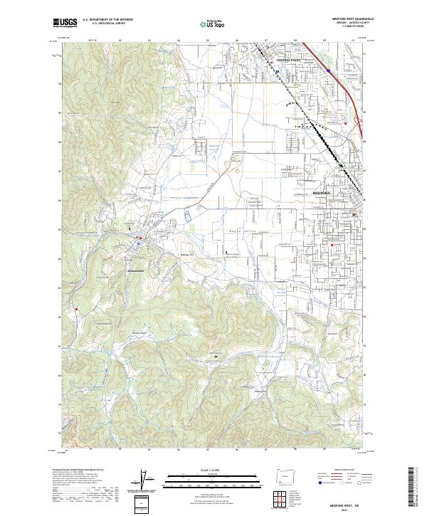 US Topo 7.5-minute map for Medford West OR