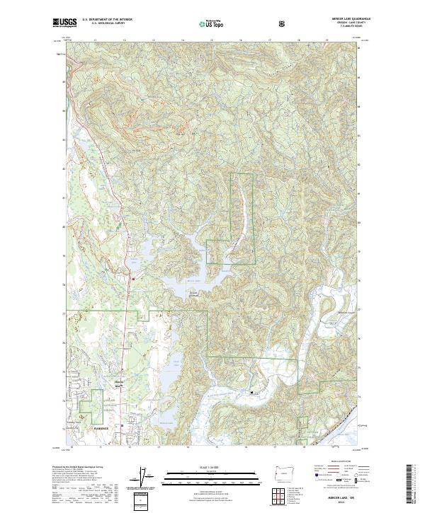US Topo 7.5-minute map for Mercer Lake OR