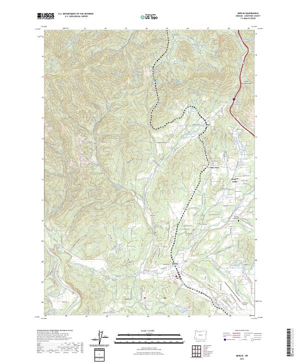 US Topo 7.5-minute map for Merlin OR