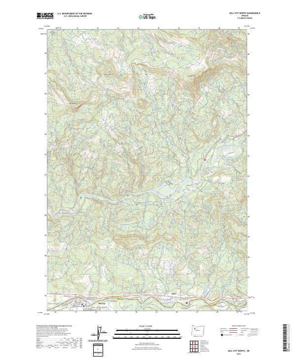 US Topo 7.5-minute map for Mill City North OR