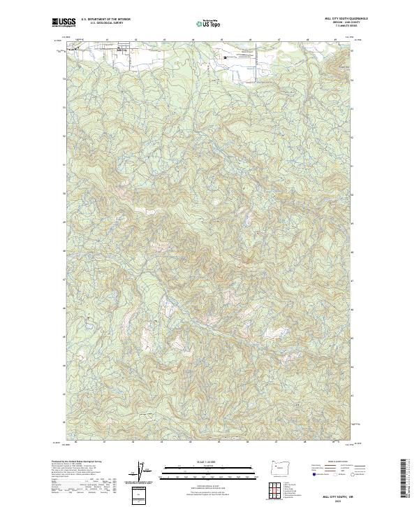 US Topo 7.5-minute map for Mill City South OR