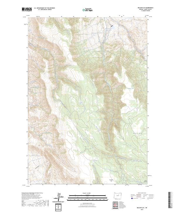 US Topo 7.5-minute map for Miller Flat OR