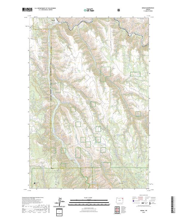 Minam Rams Map US Topo 7.5-minute map for Minam OR – American Map Store
