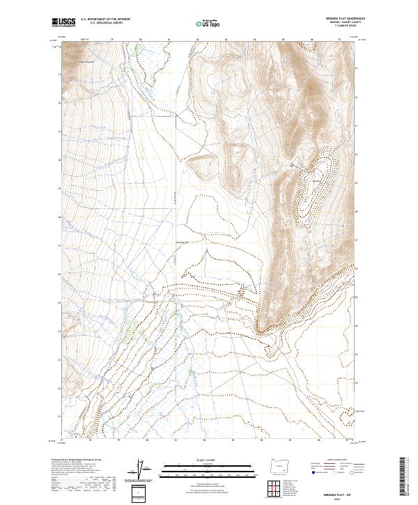 US Topo 7.5-minute map for Miranda Flat OR
