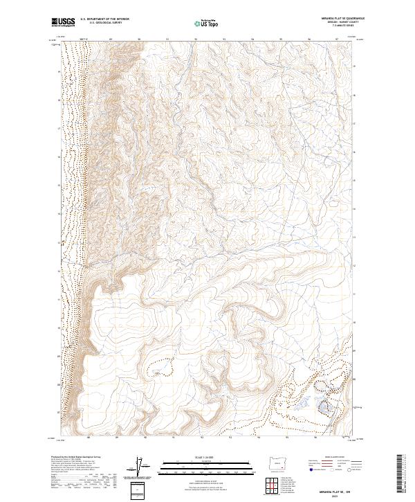 US Topo 7.5-minute map for Miranda Flat SE OR