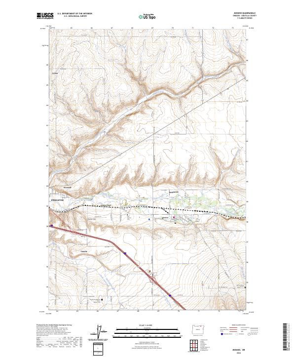 US Topo 7.5-minute map for Mission OR