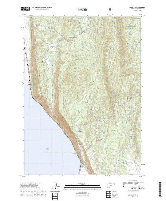 US Topo 7.5-minute map for Modoc Point OR – American Map Store