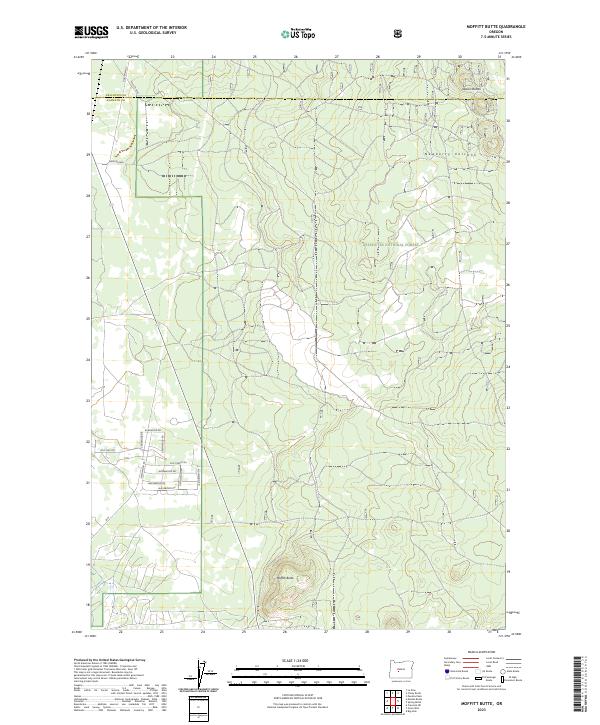 US Topo 7.5-minute map for Moffitt Butte OR