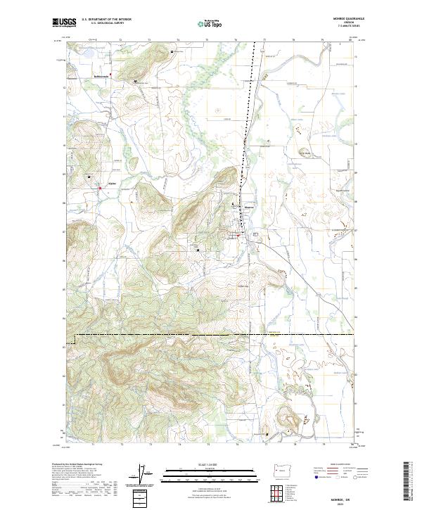 US Topo 7.5-minute map for Monroe OR