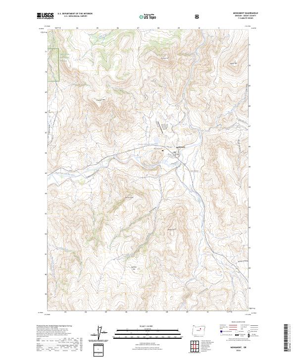 US Topo 7.5-minute map for Monument OR