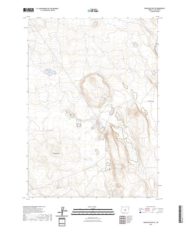 US Topo 7.5-minute map for Moonlight Butte OR