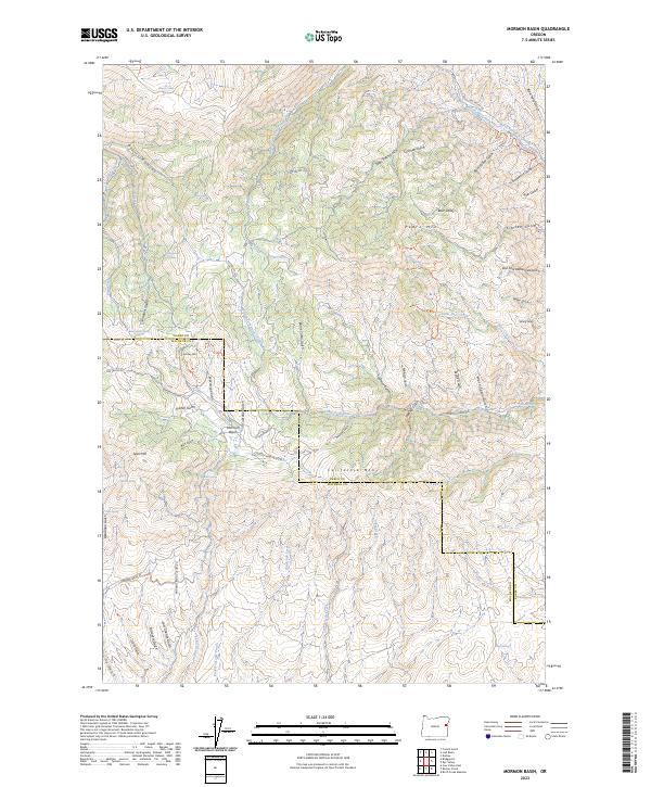 US Topo 7.5-minute map for Mormon Basin OR