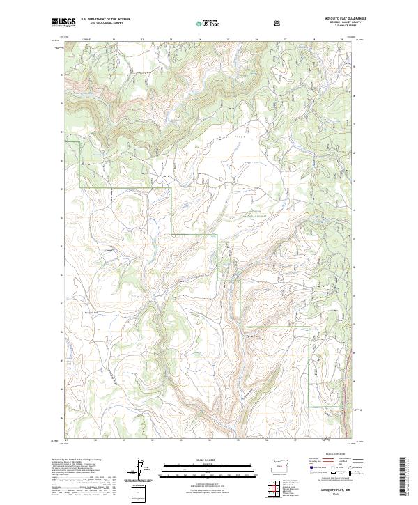 US Topo 7.5-minute map for Mosquito Flat OR