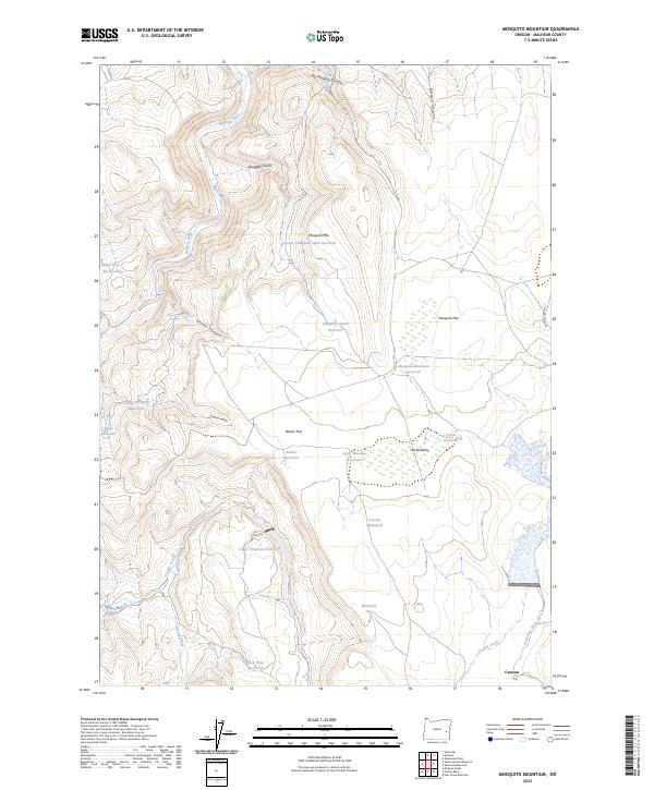 US Topo 7.5-minute map for Mosquito Mountain OR