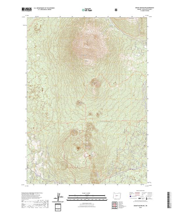 US Topo 7.5-minute map for Mount Bachelor OR