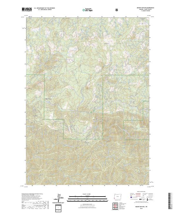 US Topo 7.5-minute map for Mount Butler OR
