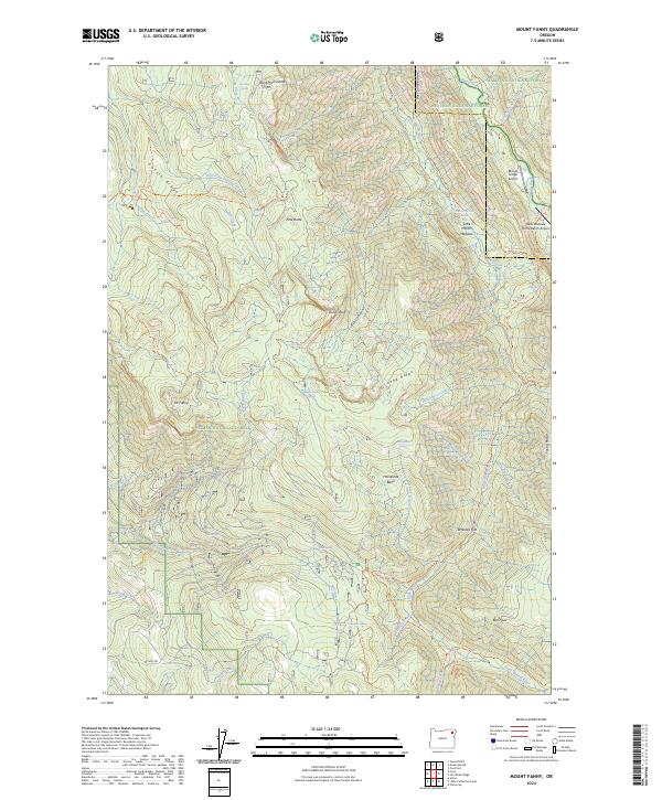 US Topo 7.5-minute map for Mount Fanny OR