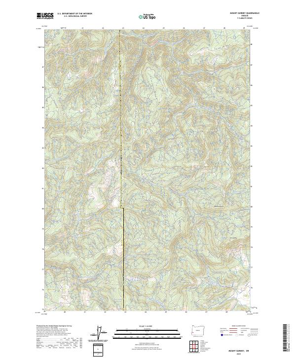 US Topo 7.5-minute map for Mount Gurney OR
