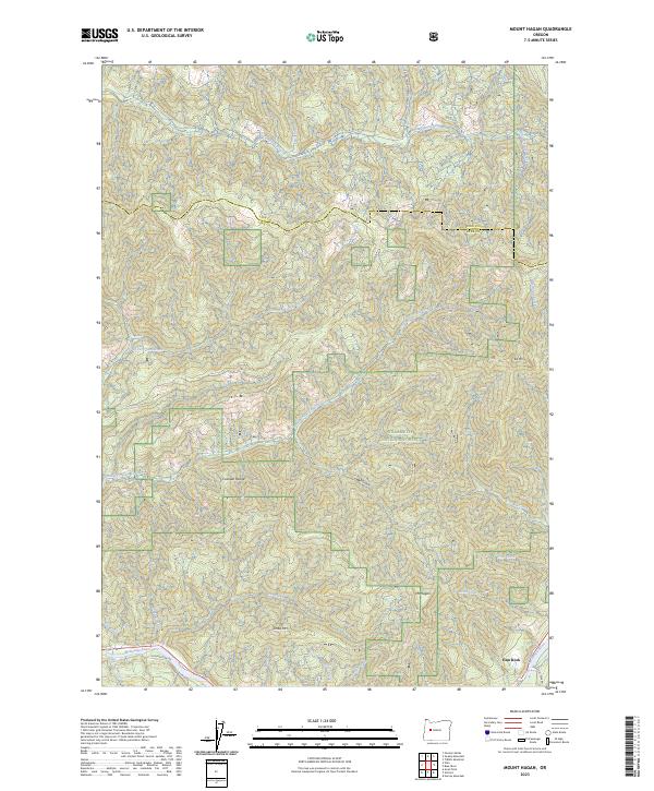 US Topo 7.5-minute map for Mount Hagan OR