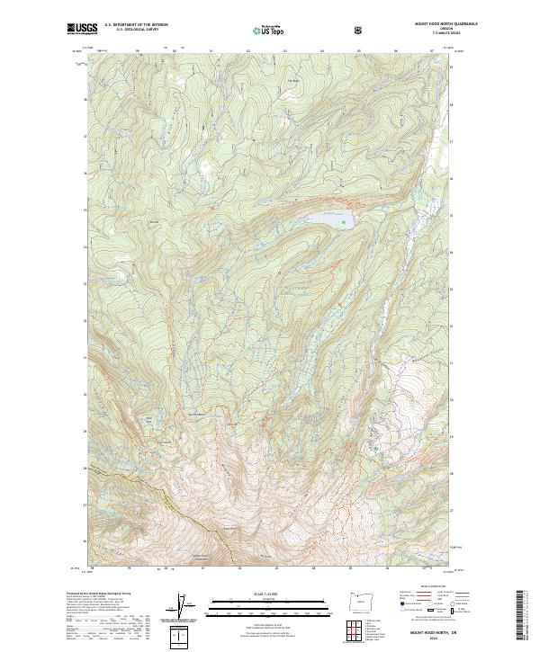 US Topo 7.5-minute map for Mount Hood North OR