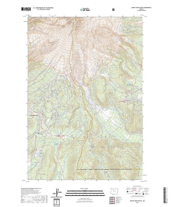 US Topo 7.5-minute map for Mount Hood South OR