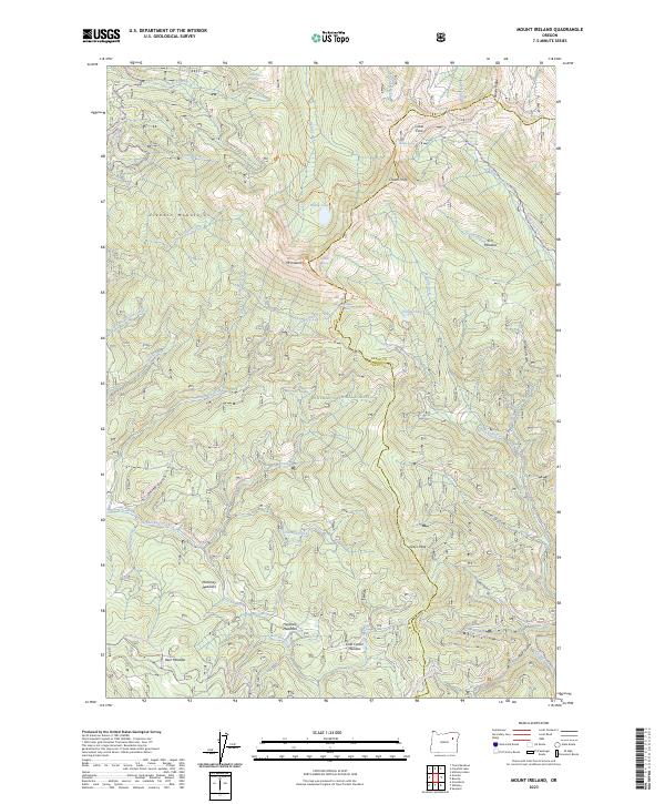 US Topo 7.5-minute map for Mount Ireland OR
