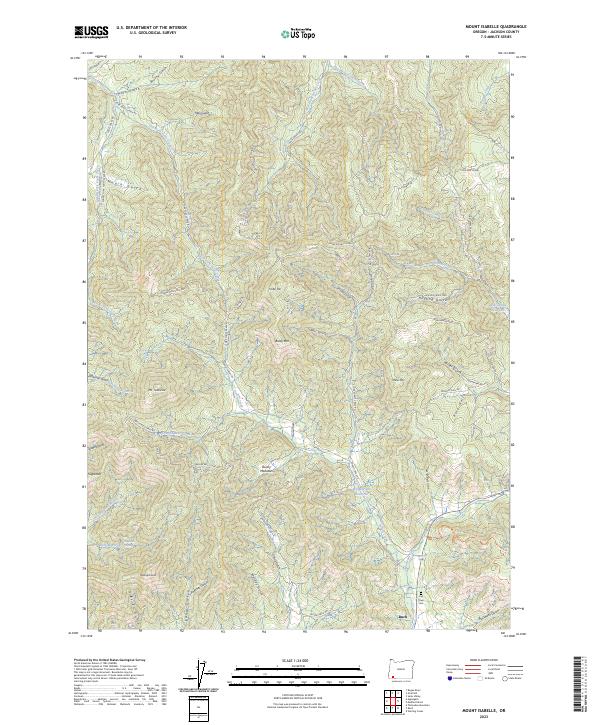 US Topo 7.5-minute map for Mount Isabelle OR