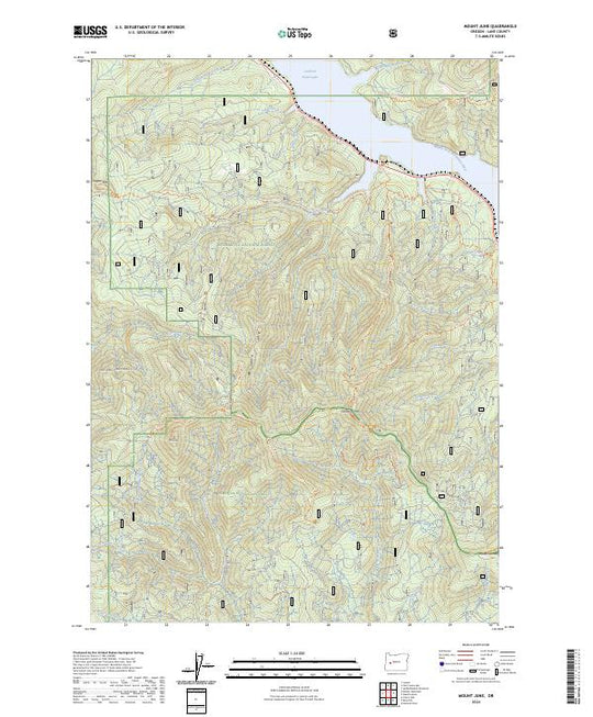 US Topo 7.5-minute map for Mount June OR – American Map Store