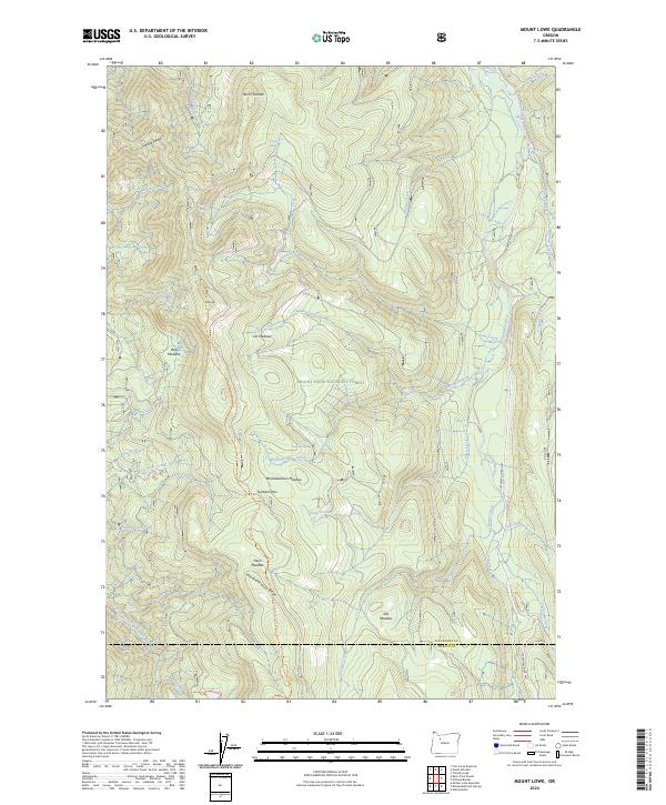 US Topo 7.5-minute map for Mount Lowe OR