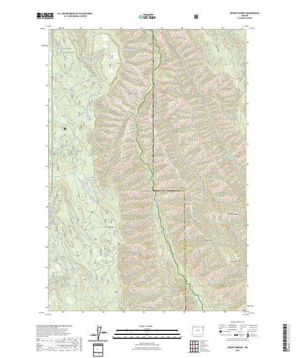 US Topo 7.5-minute map for Mount Moriah OR