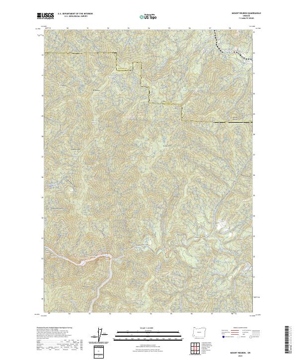 US Topo 7.5-minute map for Mount Reuben OR