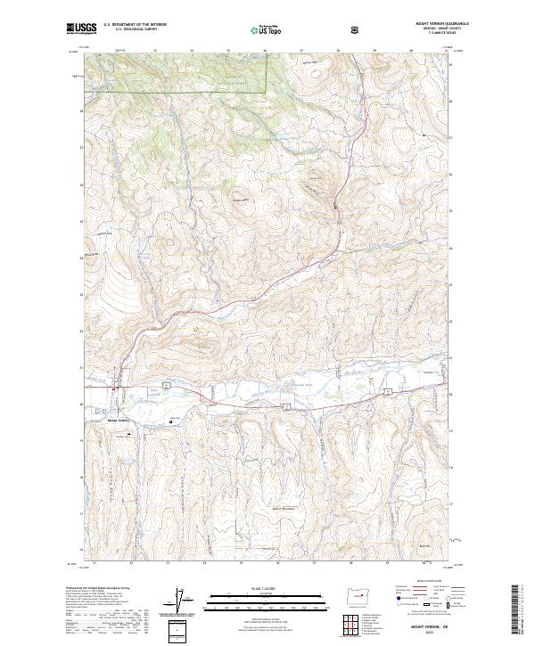 US Topo 7.5-minute map for Mount Vernon OR