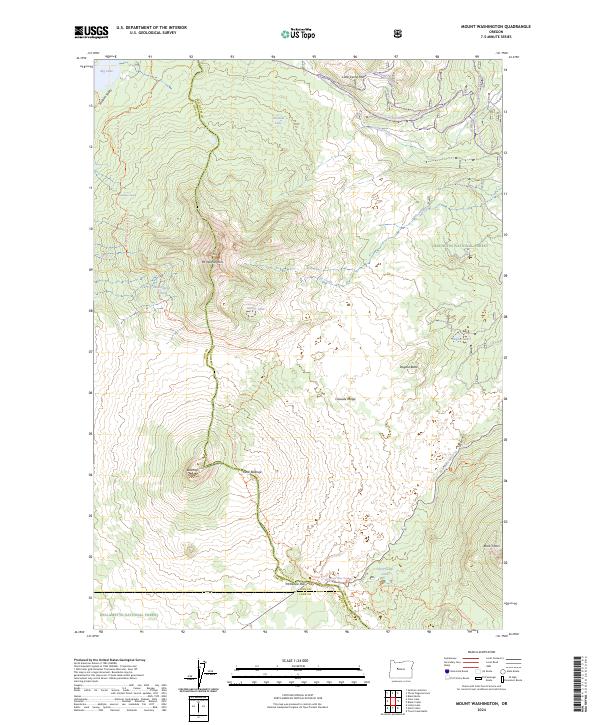 US Topo 7.5-minute map for Mount Washington OR