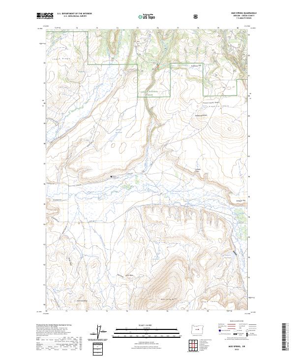 US Topo 7.5-minute map for Mud Spring OR
