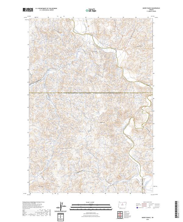 US Topo 7.5-minute map for Muddy Ranch OR