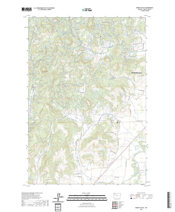 US Topo 7.5-minute map for Muddy Valley OR