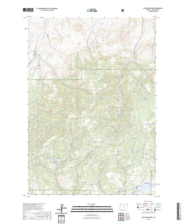 US Topo 7.5-minute map for Mule Deer Ridge OR