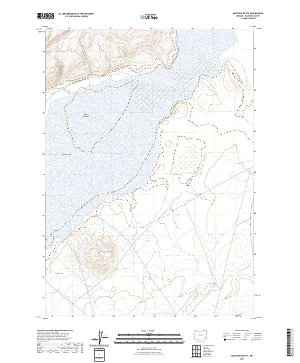 US Topo 7.5-minute map for Mustang Butte OR