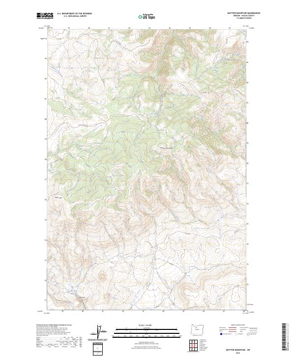 US Topo 7.5-minute map for Mutton Mountain OR