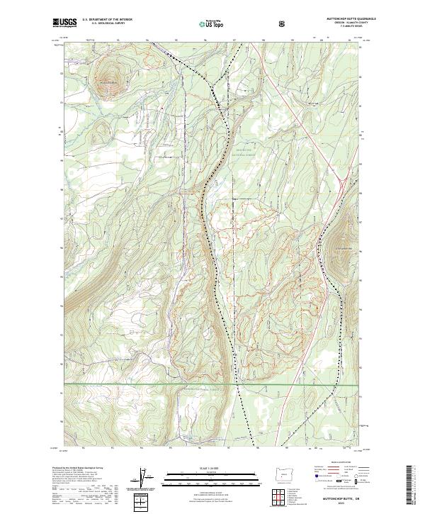 US Topo 7.5-minute map for Muttonchop Butte OR