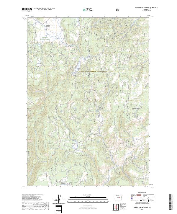 US Topo 7.5-minute map for Myrtle Park Meadows OR