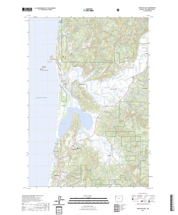 US Topo 7.5-minute map for Nestucca Bay OR